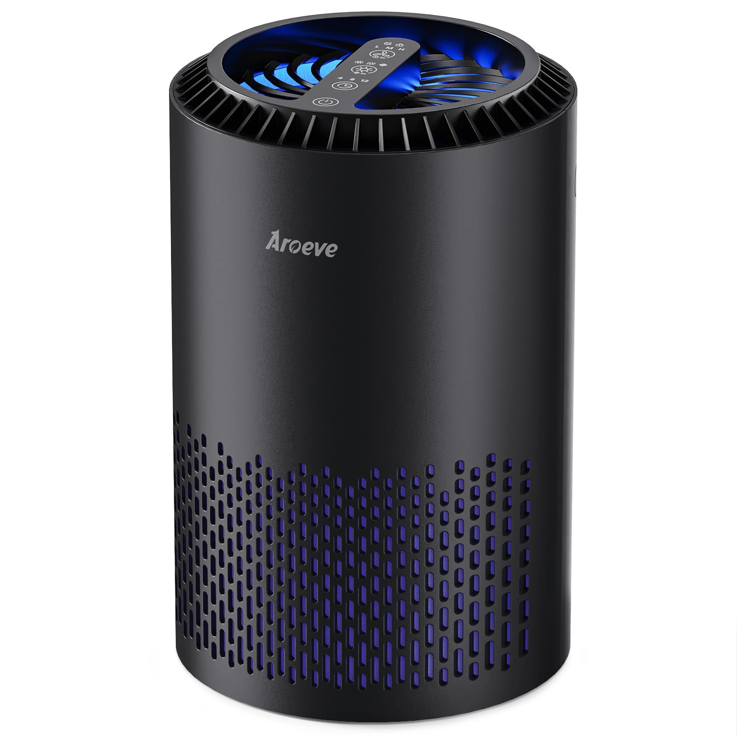 AROEVE Air Purifiers for Bedroom Home, Air Purifier For Smoke Pollen Dander Hair Smell Air Cleaner with Sleep Mode Speed Control For Bedroom Office, MK01- Black(Available for California)