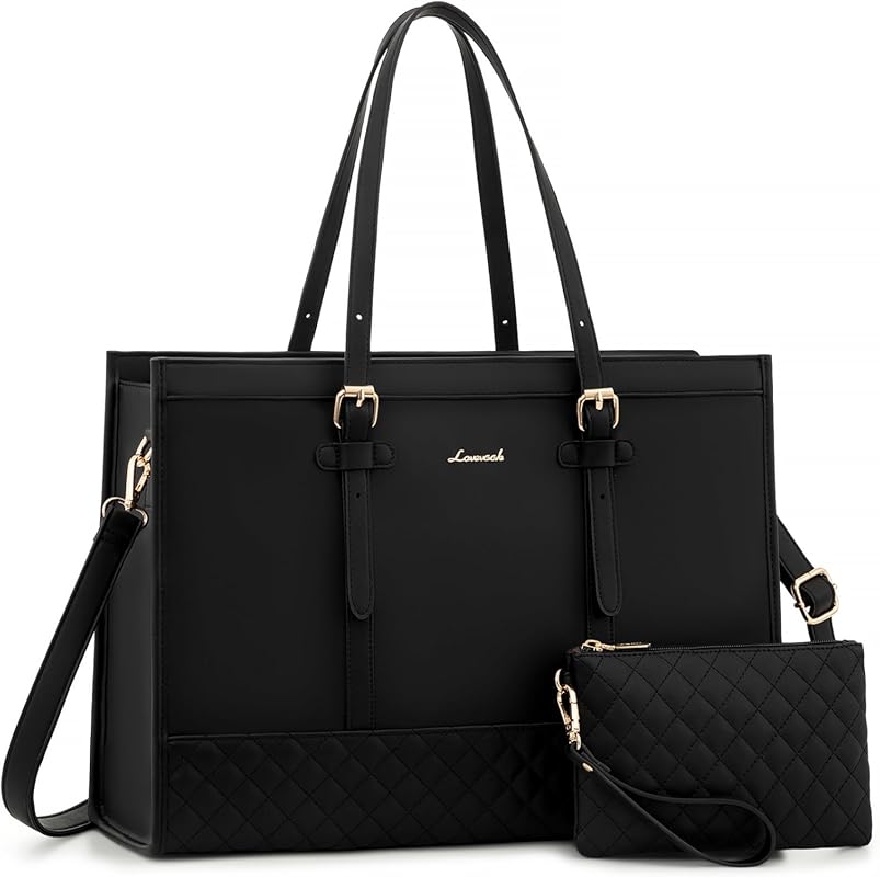 A Large Waterproof PU Leather Work Tote Bag for Women, for 17.3-inch L